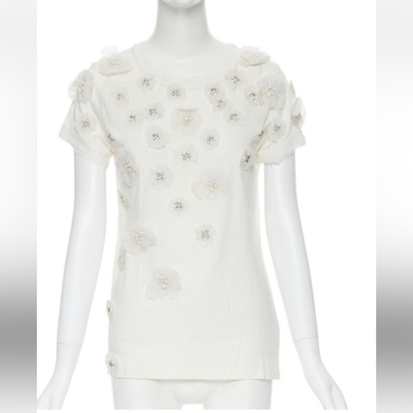 Ann Taylor rhinestone embellished chiffon t-shirt - Picture 2 of 5